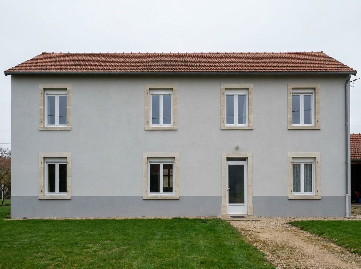 Photo d'une maison prête à être colorée dans le simulateur de façade